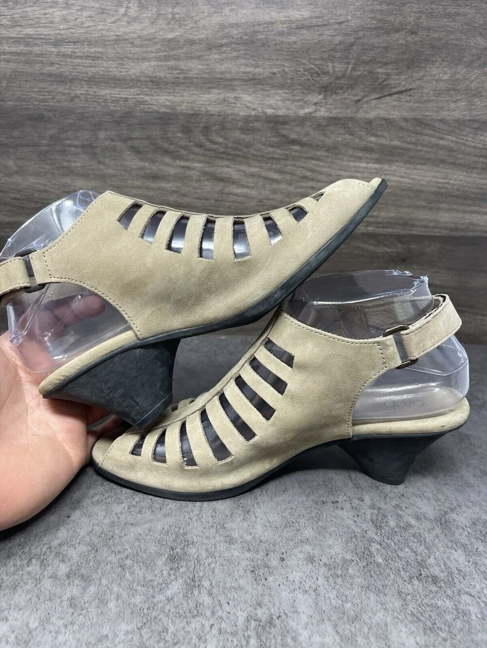 Arche Enexor Slingback Sandals Womens Size 7 (38) Brown Suede Wedge Heel